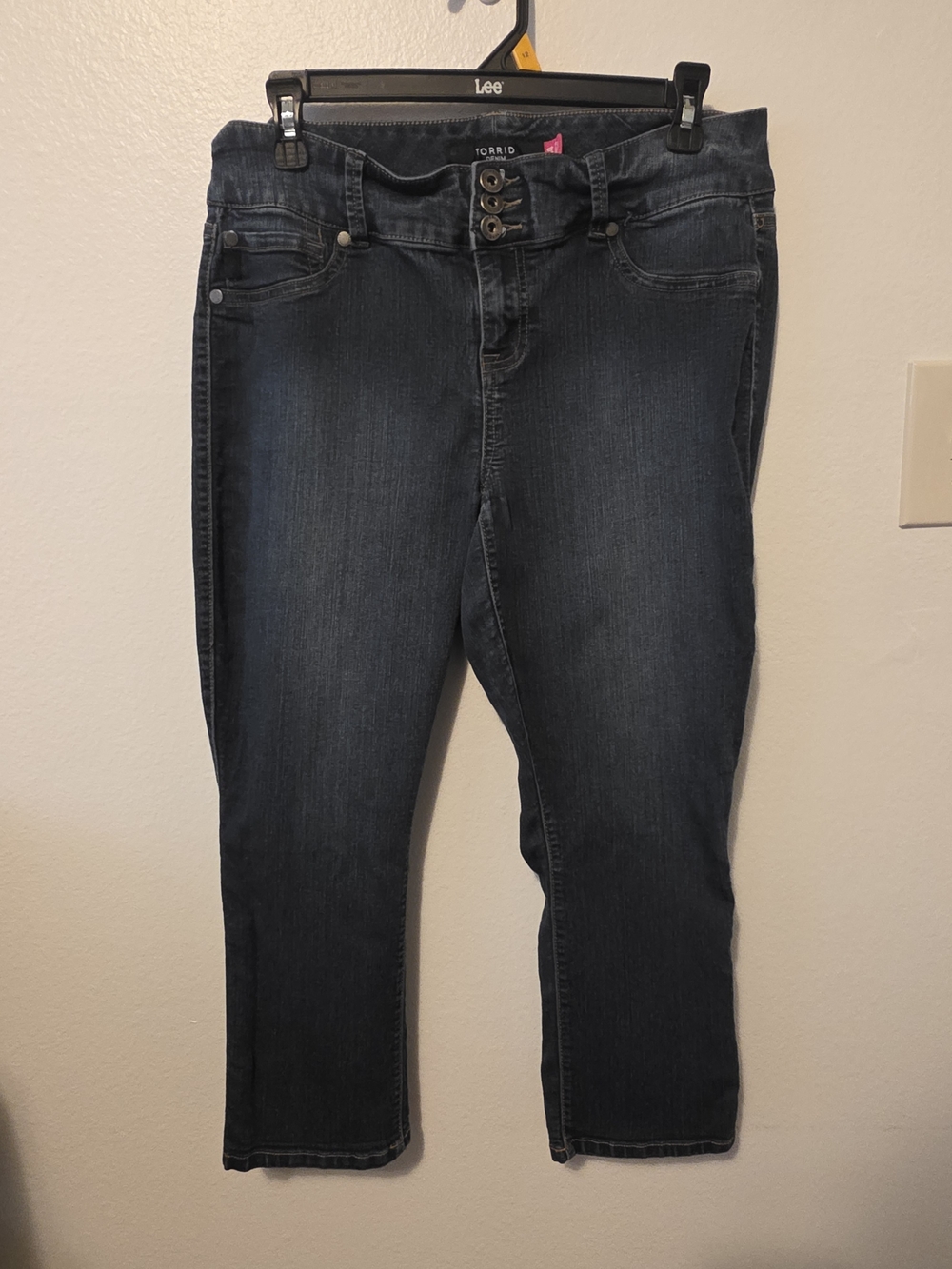 Lee Women's Dark Blue Ankle Crop Jeans - Size 14